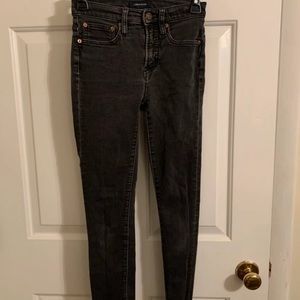 J.Crew faded black high rise cotton skinny jeans 24